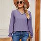 V-Neck Flounce Sleeve Blouse