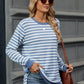 Striped Round Neck Long Sleeve T-Shirt