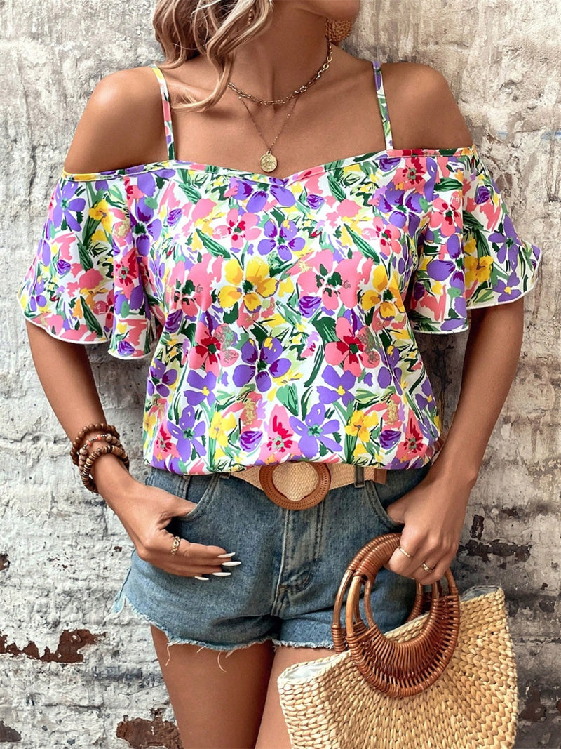 Floral Half Sleeve Blouse