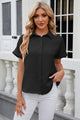 Button Up Short Sleeve Shirt Black
