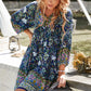 Bohemian Tie Neck Balloon Sleeve Dress