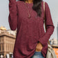 Ribbed Round Neck Long Sleeve Blouse