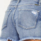 Kancan Distressed Raw Hem Denim Shorts