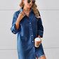 Raw Hem Button Up Denim Dress