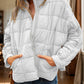 Pocketed Plaid Quilted Zip Up Winter Coat