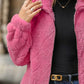 Fuzzy Pocketed Zip Up Jacket