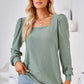 Square Neck Puff Sleeve Blouse