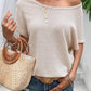 Backless Round Neck Short Sleeve T-Shirt