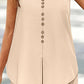 Plus Size Decorative Button V-Neck Top and Pants Set