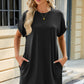 Round Neck Rolled Short Sleeve Tee Dress