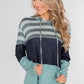 Striped Drawstring Long Sleeve Hoodie