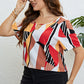 Honey Plus Size Cutout Short Sleeve Blouse