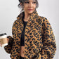 Leopard Zip Up Long Sleeve Jacket