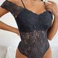 Perfee Lace Cold-Shoulder Bodysuit