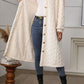 Furry Button Up Long Sleeve Longline Coat