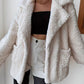 Fuzzy Open Front Long Sleeve Coat