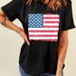 US Flag Round Neck Short Sleeve T-Shirt