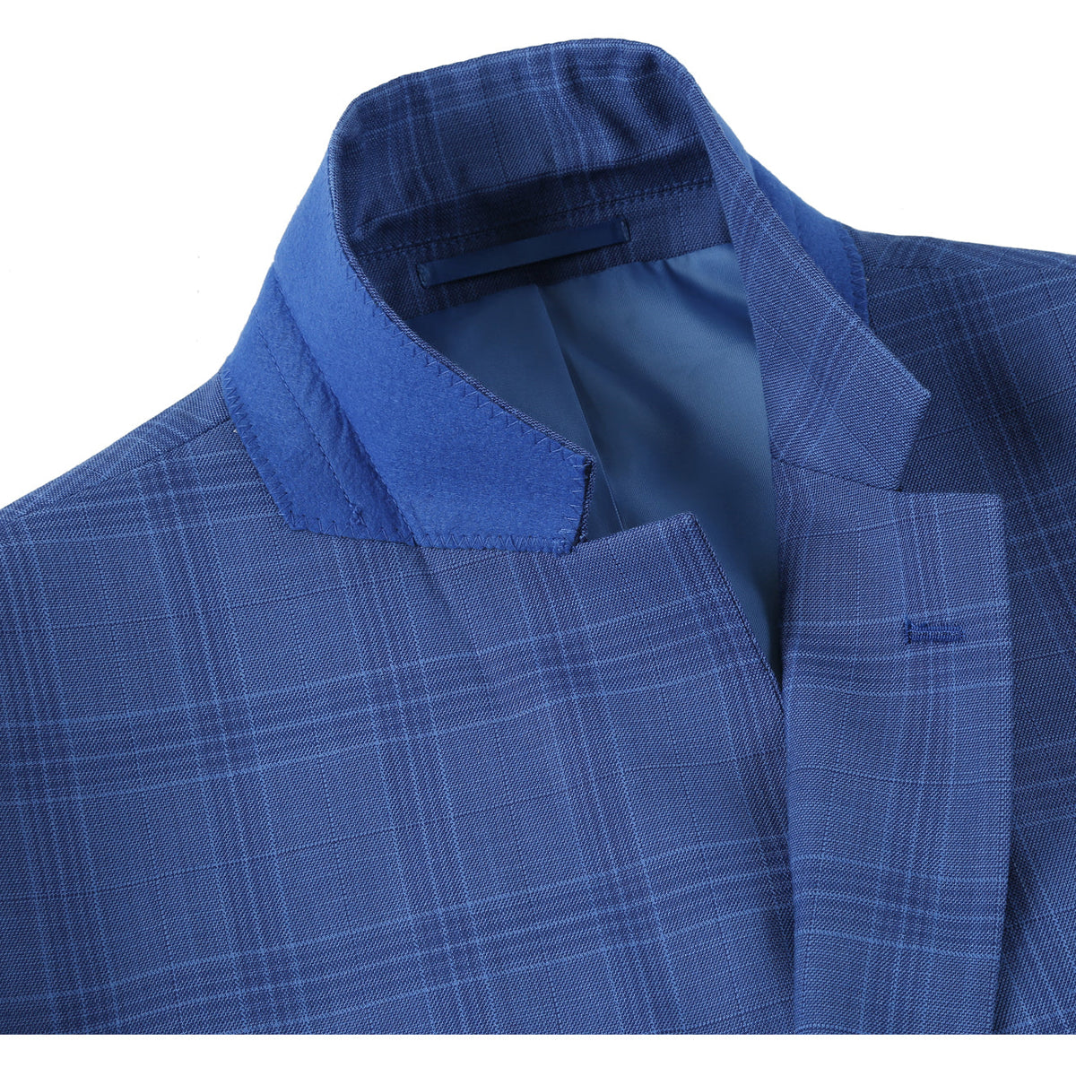 293-10 Men's 2-Piece Slim Fit Windowpane Check Dress Stretch Suit