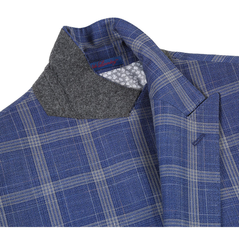 82-60-400EL Blue with Marigold Check Suit