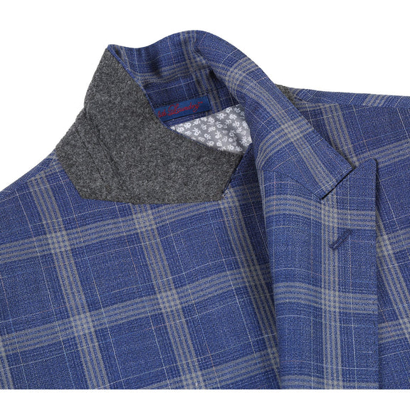 82-60-400EL Blue with Marigold Check Suit