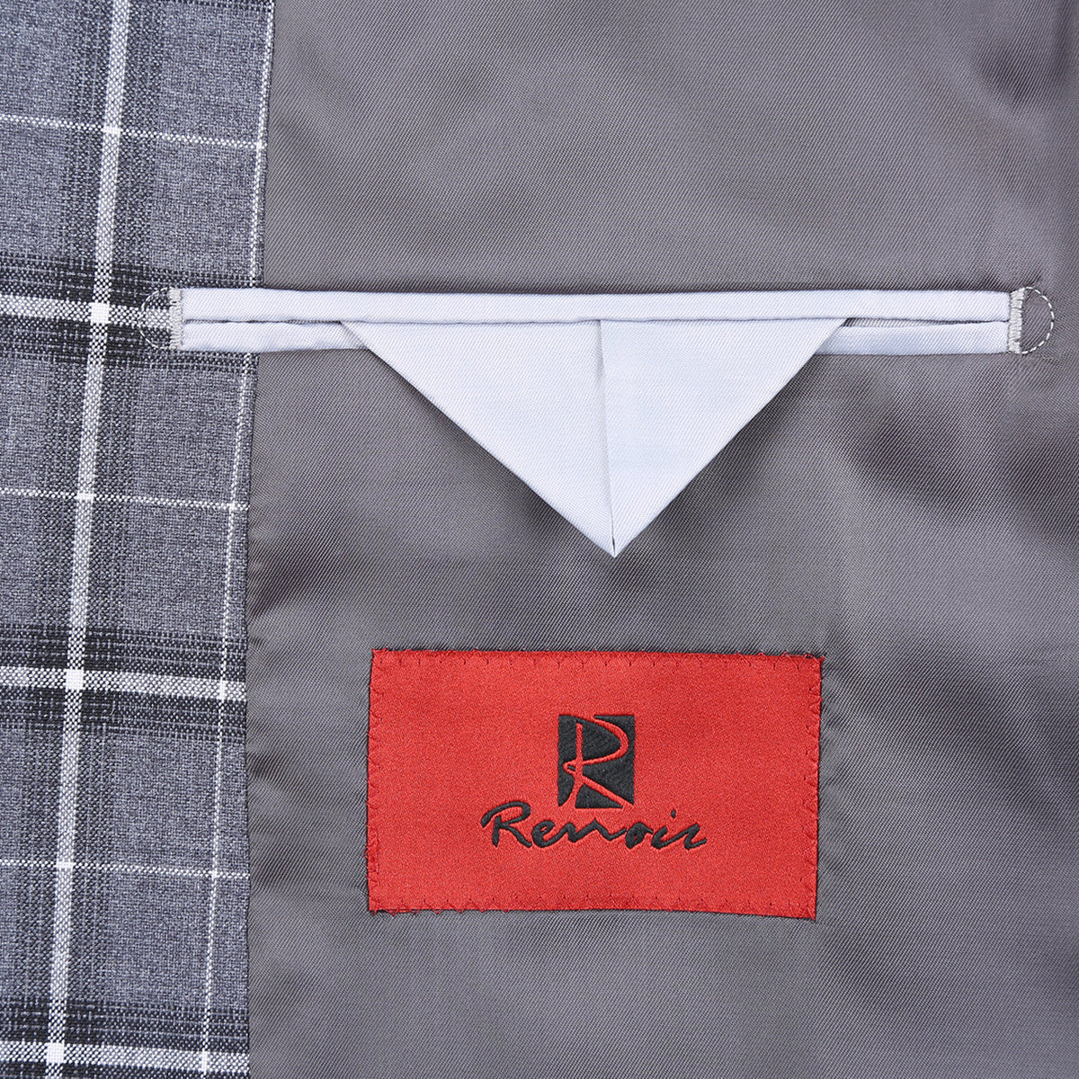 293-14 Men's Classic Fit Single Breasted Grey & White Check Suits