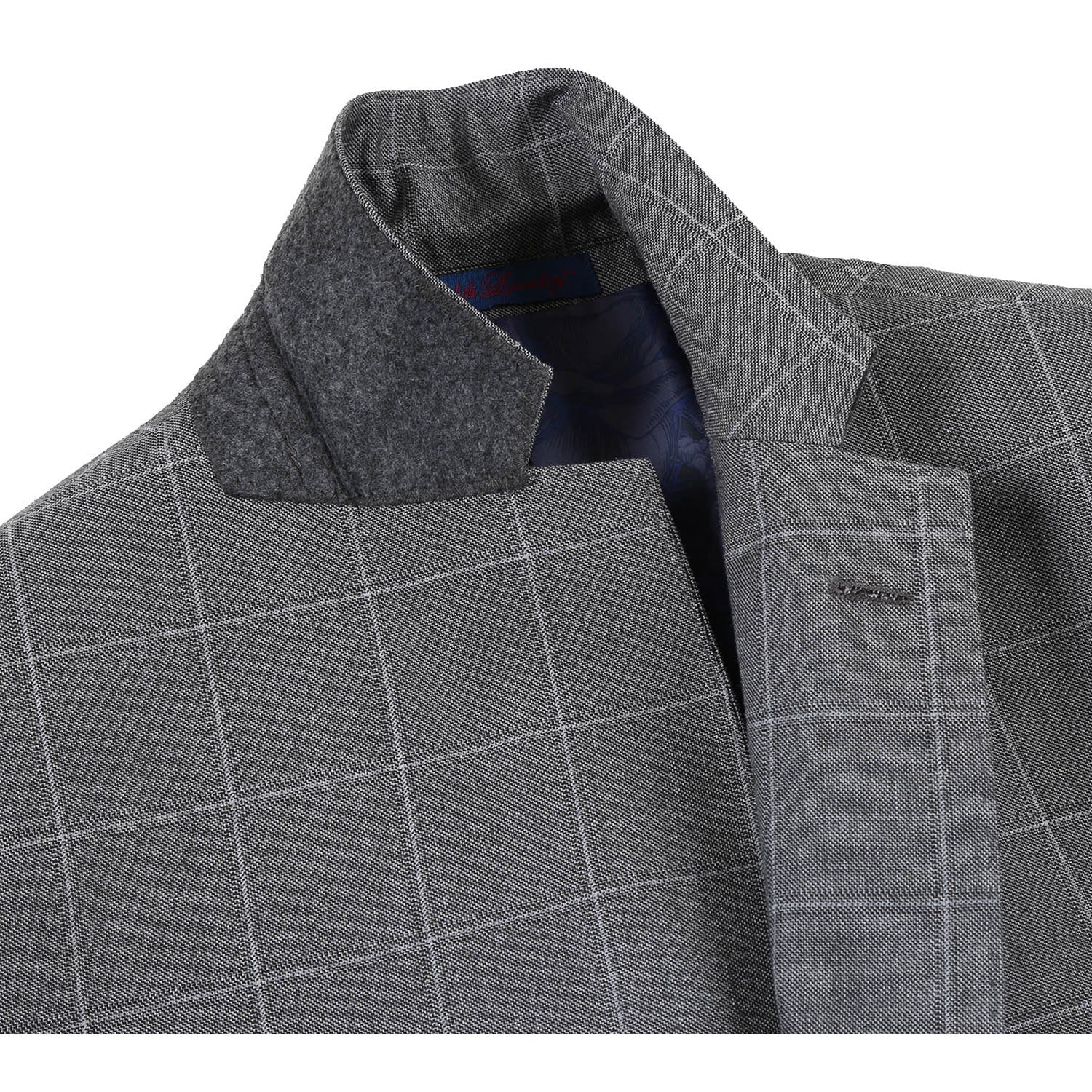 82-54-092EL Slim Fit Gray Windowpane Suit