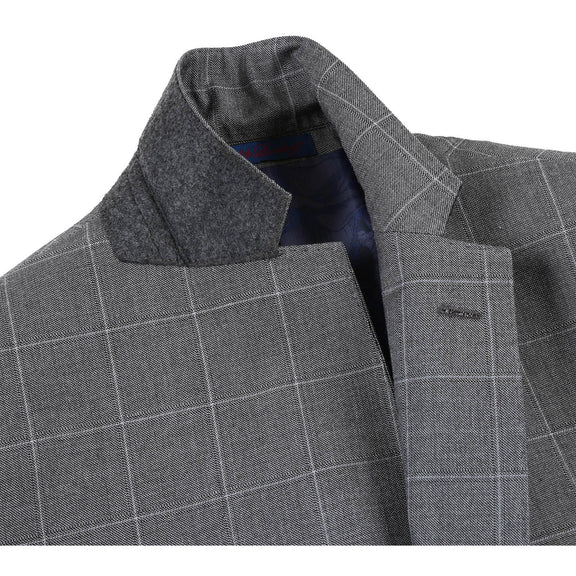 82-54-092EL Slim Fit Gray Windowpane Suit