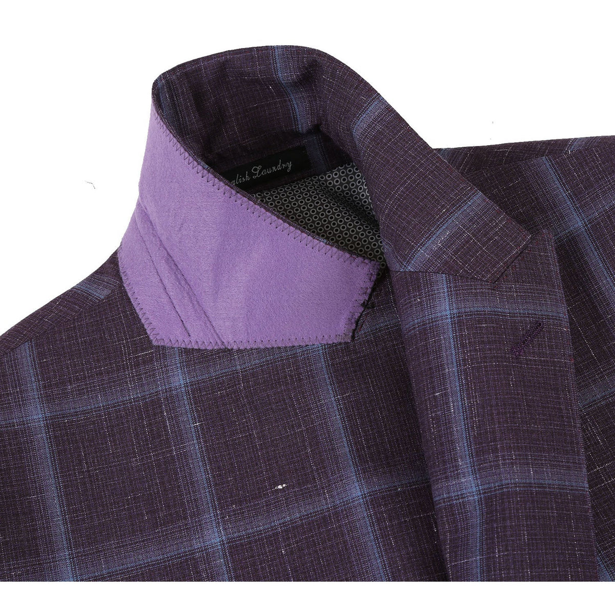 EL72-62-900 Purple Window Pane Check Wool Suit