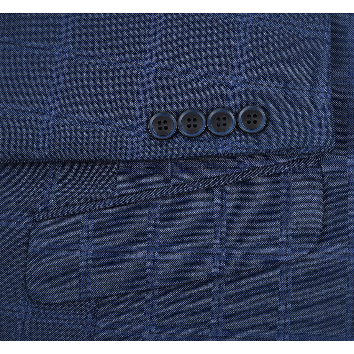 292-6 Men's Slim Fit 2-Piece Single Breasted Check Dress Suit