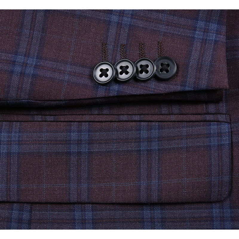 567-9 Men's Classic Fit Wool Blazer PURPLE L48 Classic Fit