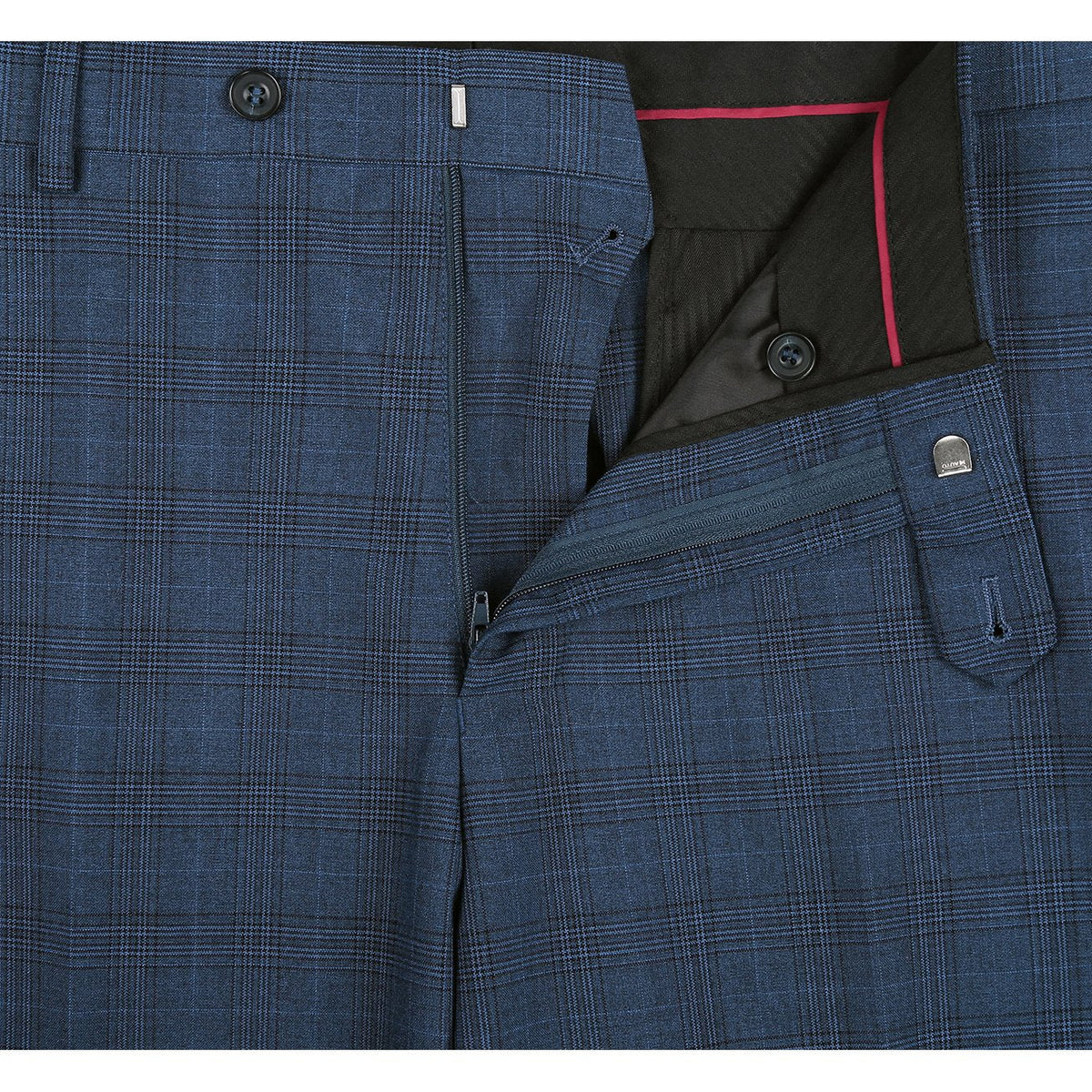 278-2 Men's 3-Piece Classic Fit Single Breasted Windowpane Suit