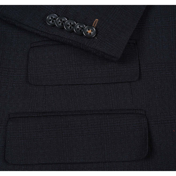 92-05-402EL Black Blue Check Suit