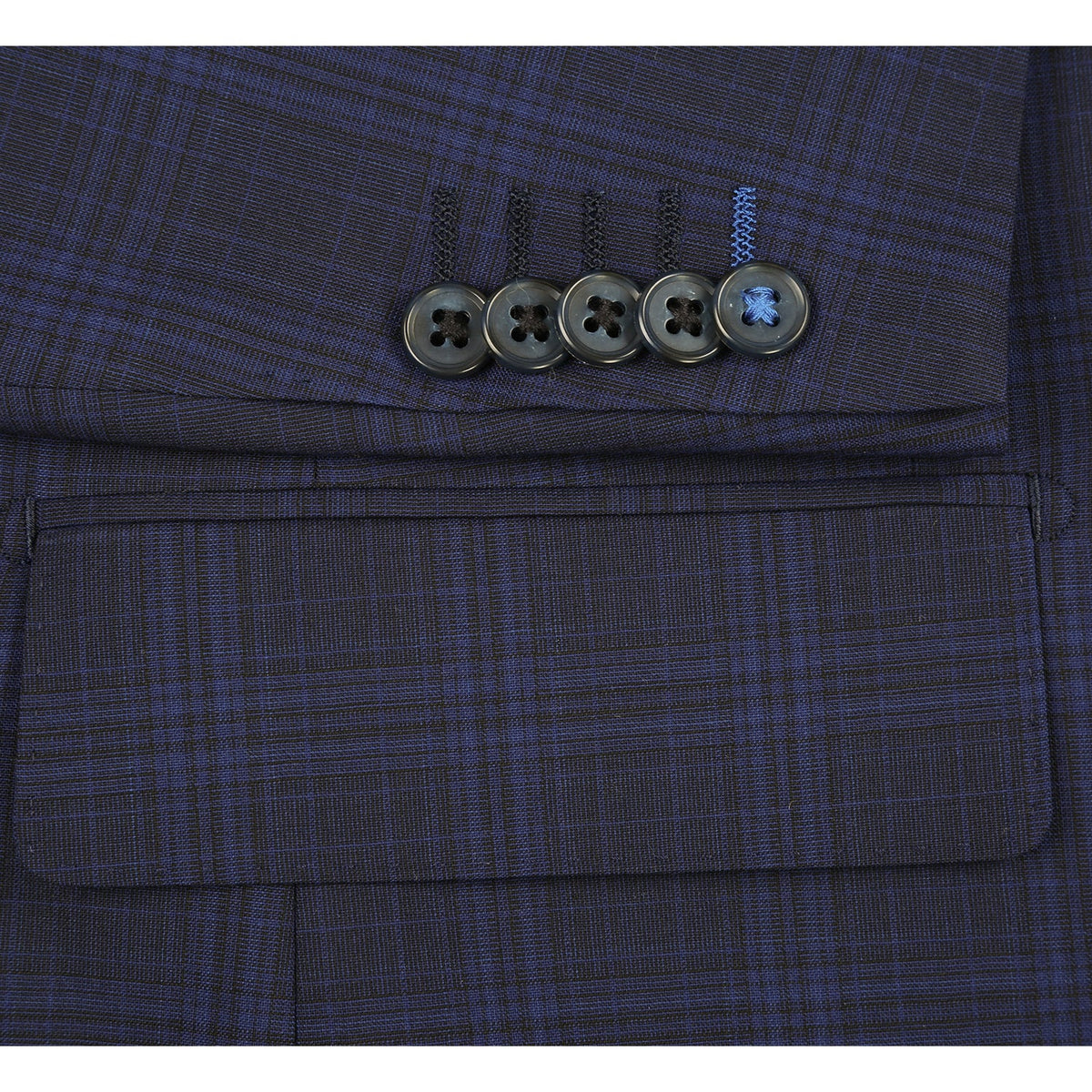 EL92-58-555 Dark Blue Wool Suit