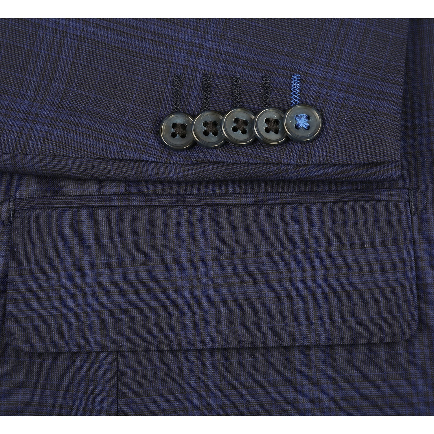 EL92-58-555 Dark Blue Wool Suit