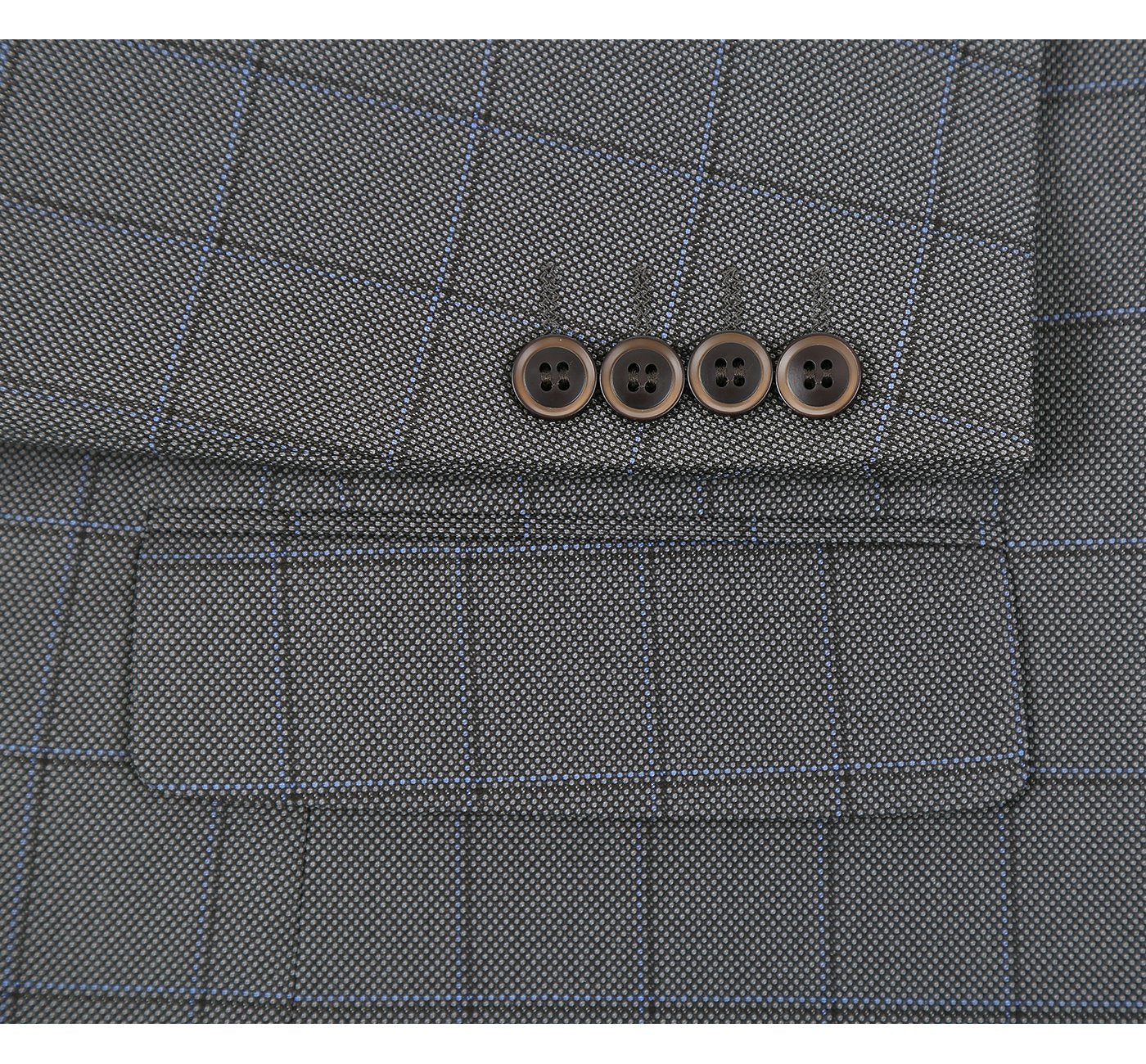 292-2 Men's Two Piece Classic Fit Windowpane Check Dress Suit