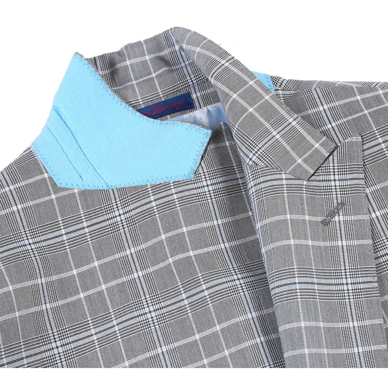 82-60-092EL White Smoke Plaid Suit