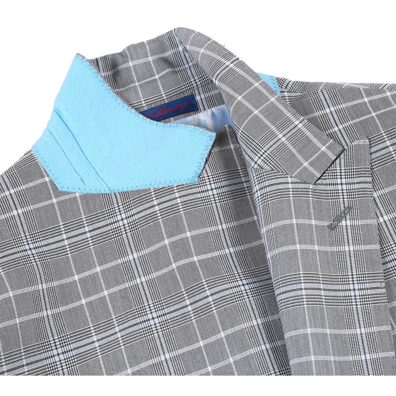 82-60-092EL White Smoke Plaid Suit