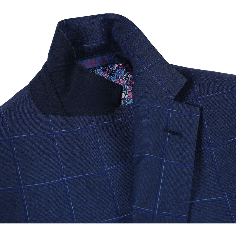 82-52-412EL Dark Blue Windowpane Check Suit