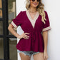 V-Neck Puff Sleeve Babydoll Top