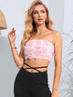 Floral Detail Cropped Tube Top Blush Pink