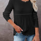 Cutout Round Neck Long Sleeve T-Shirt