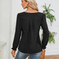 Notched Flounce Sleeve Blouse