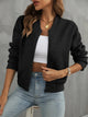 Zip Up Long Sleeve Jacket Black