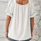 Swiss Dot Smocked Square Neck Short Sleeve T-Shirt