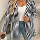 Devine Striped Long Sleeve Hooded Outerwear