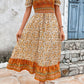 Bohemian Square Neck Puff Sleeve Dress