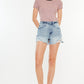 Kancan Distressed High Waist Denim Shorts with Pockets