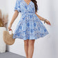 Plus Size Surplice Neck Flutter Sleeve Dress