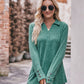 Mandy Decorative Button Johnny Collar Long Sleeve Blouse