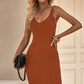 Ribbed Sleeveless V-Neck Dress